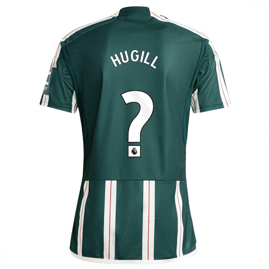 キッズフットボールジョー・ヒューギル#0濃い緑色アウェイシャツ2023/24ジャージーユニフォーム