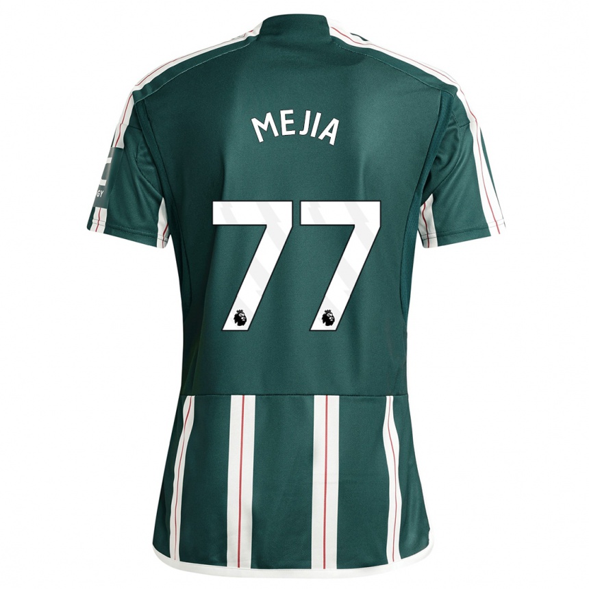 キッズフットボールホセ・マテオ・メヒア・ピエドライタ#77濃い緑色アウェイシャツ2023/24ジャージーユニフォーム