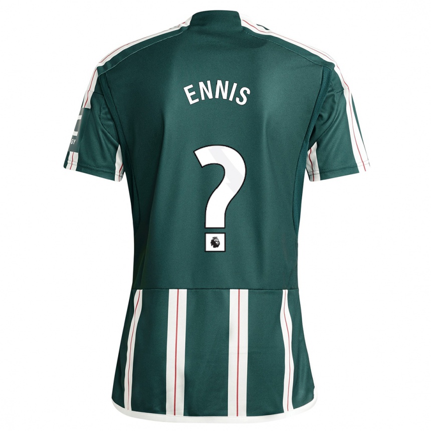 キッズフットボールイーサン・エニス#0濃い緑色アウェイシャツ2023/24ジャージーユニフォーム
