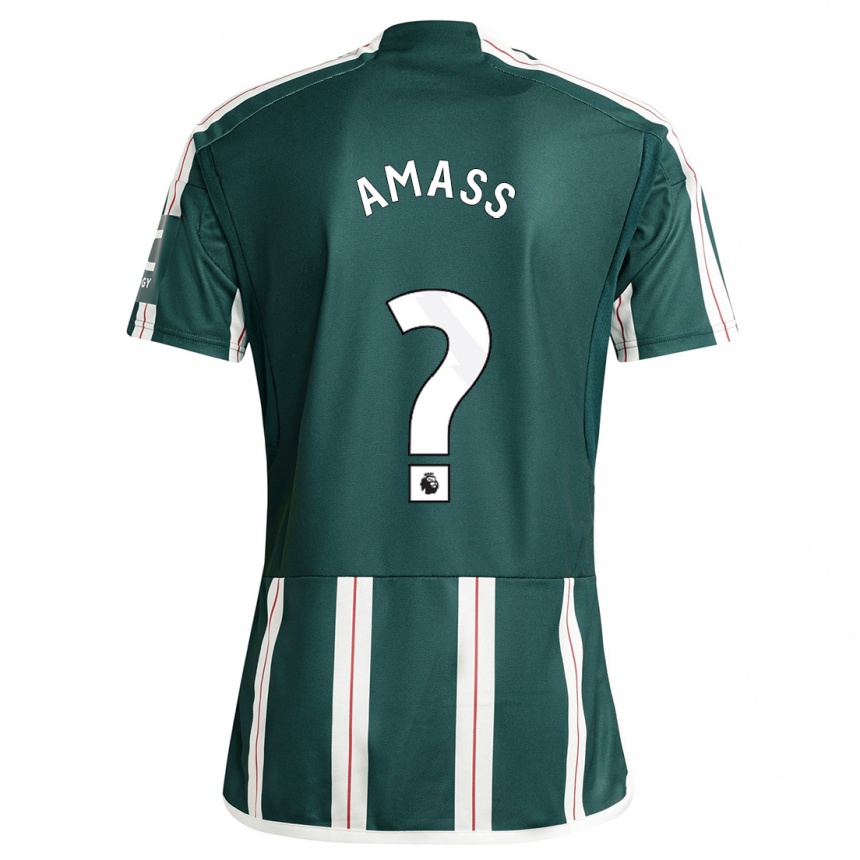 キッズフットボールハリー・アマス#0濃い緑色アウェイシャツ2023/24ジャージーユニフォーム
