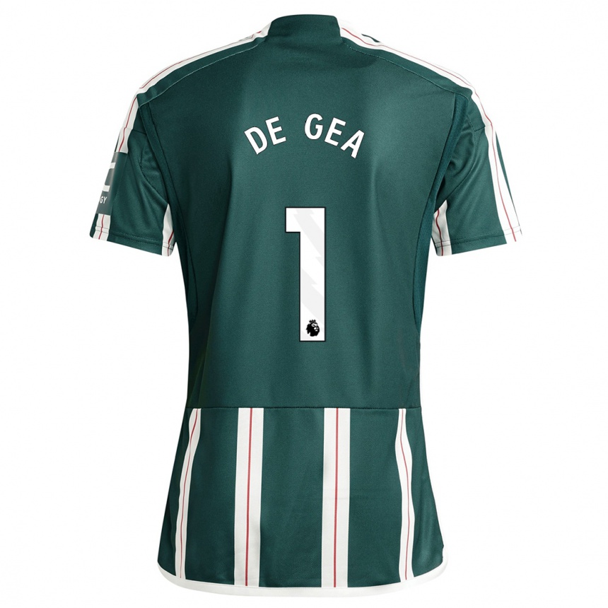 キッズフットボールダビド・デ・ヘア#1濃い緑色アウェイシャツ2023/24ジャージーユニフォーム