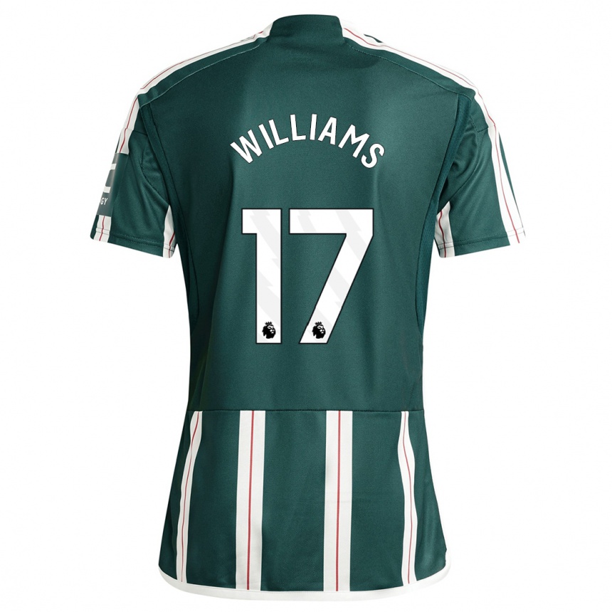 キッズフットボールレイチェル・ウィリアムズ#17濃い緑色アウェイシャツ2023/24ジャージーユニフォーム