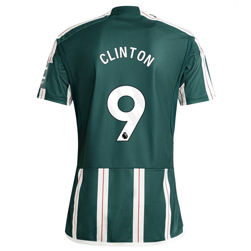キッズフットボールグレース・クリントン#9濃い緑色アウェイシャツ2023/24ジャージーユニフォーム