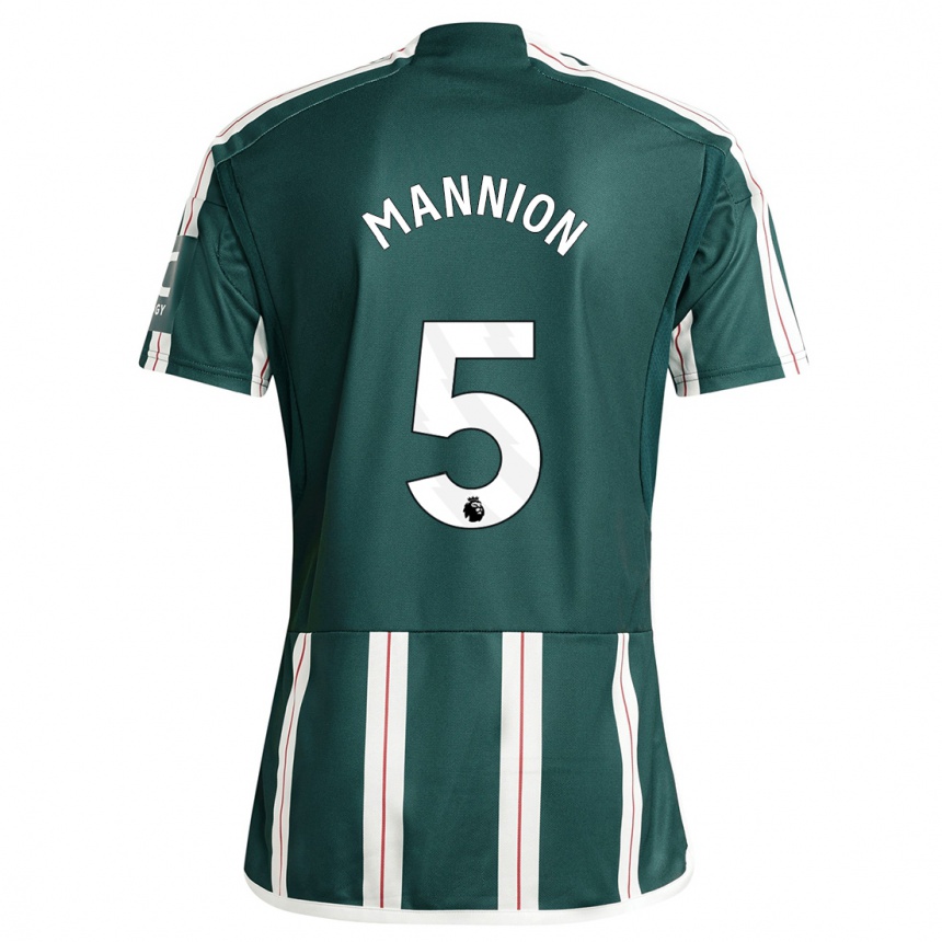 キッズフットボールイーファ・マニオン#5濃い緑色アウェイシャツ2023/24ジャージーユニフォーム