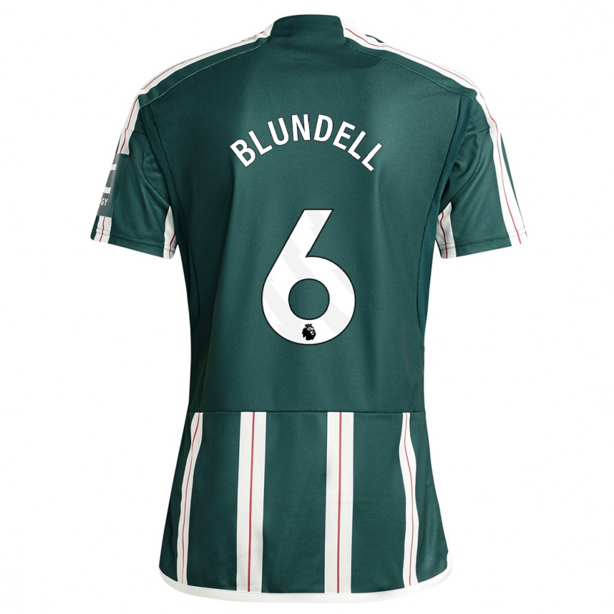 キッズフットボールハンナ・ブランデル#6濃い緑色アウェイシャツ2023/24ジャージーユニフォーム