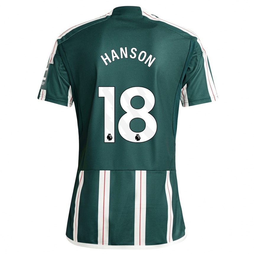キッズフットボールカースティ・ハンソン#18濃い緑色アウェイシャツ2023/24ジャージーユニフォーム
