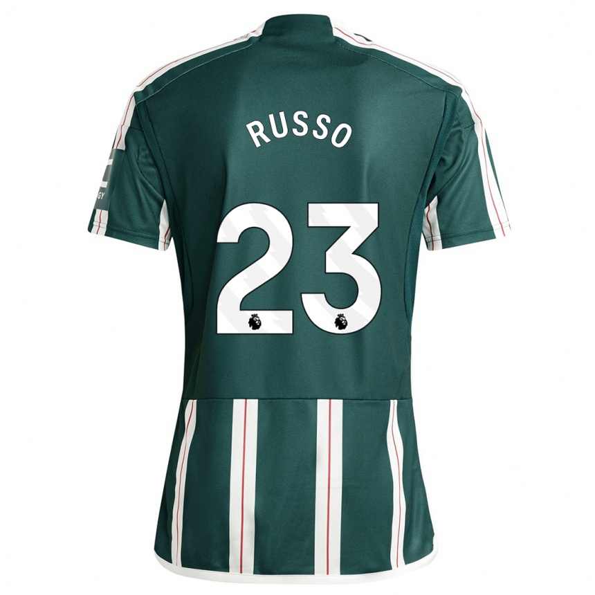 キッズフットボールアレッシア・ルッソ#23濃い緑色アウェイシャツ2023/24ジャージーユニフォーム