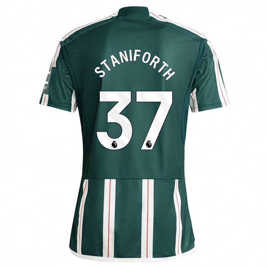 キッズフットボールルーシー・スタニフォース#37濃い緑色アウェイシャツ2023/24ジャージーユニフォーム