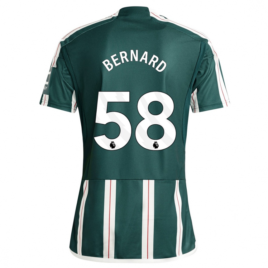 キッズフットボールベルナルジ・アニシオ・カルデイラ・ドゥアルテ#58濃い緑色アウェイシャツ2023/24ジャージーユニフォーム