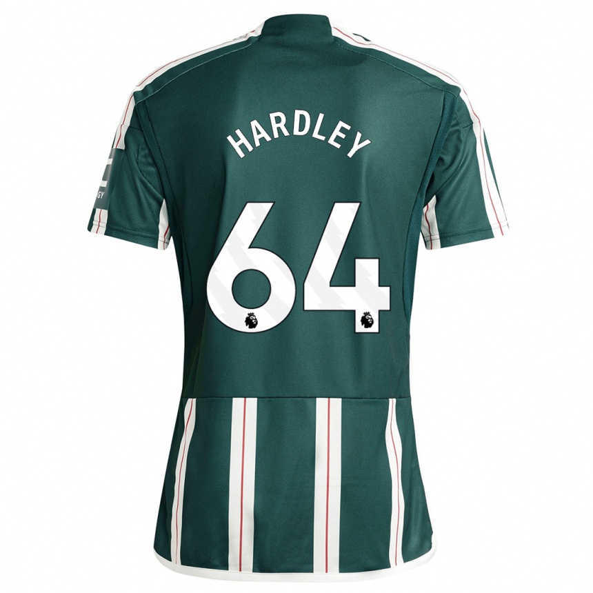 キッズフットボールビョルン・ハードリー#64濃い緑色アウェイシャツ2023/24ジャージーユニフォーム