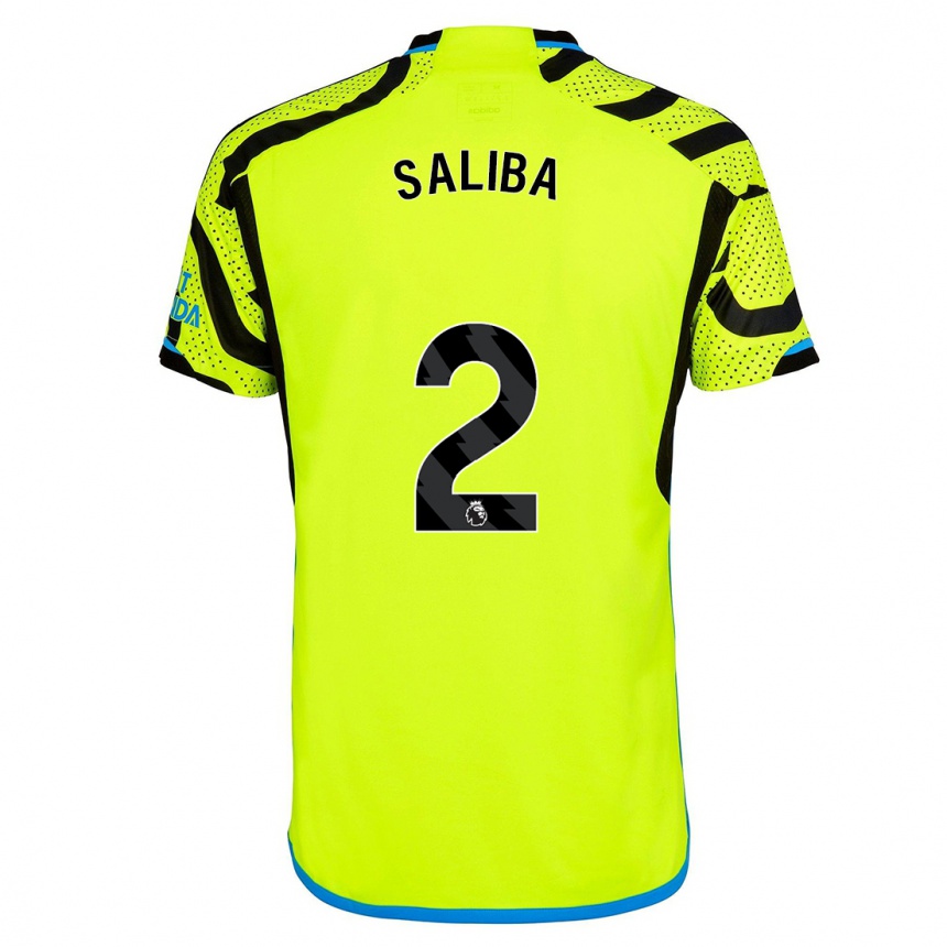 キッズフットボールウィリアン・サリバ#2黄色アウェイシャツ2023/24ジャージーユニフォーム