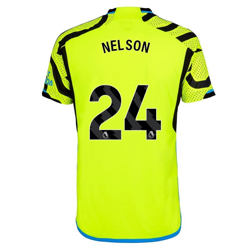 キッズフットボールリース・ネルソン#24黄色アウェイシャツ2023/24ジャージーユニフォーム