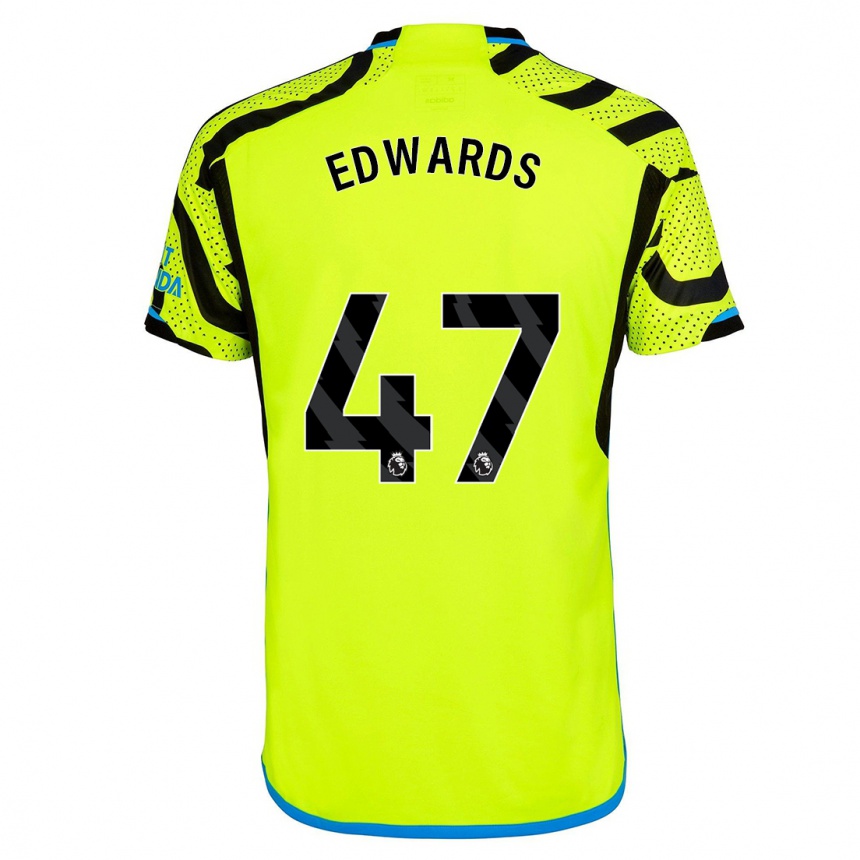 キッズフットボールカヨン・エドワーズ#47黄色アウェイシャツ2023/24ジャージーユニフォーム