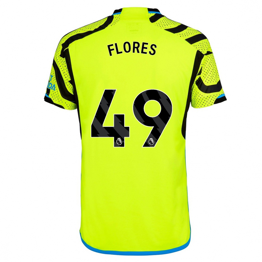キッズフットボールマルセロ・フローレス#49黄色アウェイシャツ2023/24ジャージーユニフォーム