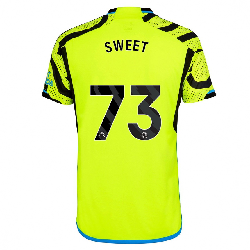キッズフットボールジェームス・スウィート#73黄色アウェイシャツ2023/24ジャージーユニフォーム
