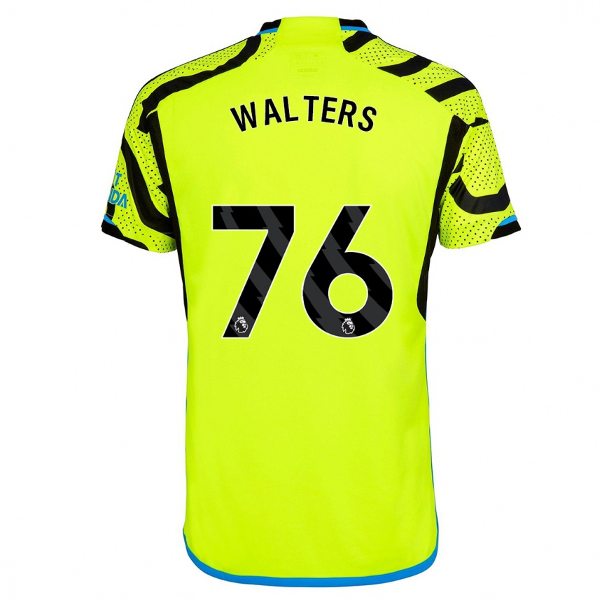 キッズフットボールロイエル・ウォルターズ#76黄色アウェイシャツ2023/24ジャージーユニフォーム