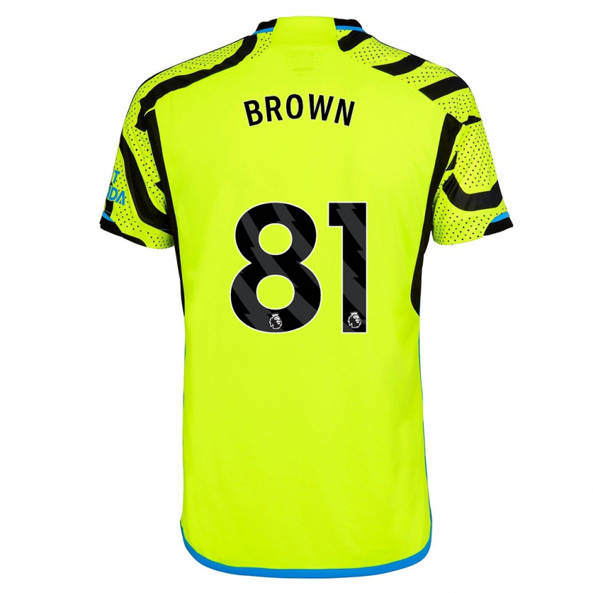 キッズフットボールホセ・ルイス・ブラウン#81黄色アウェイシャツ2023/24ジャージーユニフォーム
