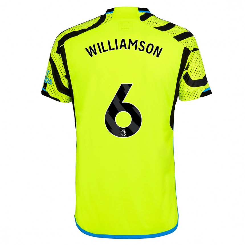 キッズフットボールリア・ウィリアムソン#6黄色アウェイシャツ2023/24ジャージーユニフォーム