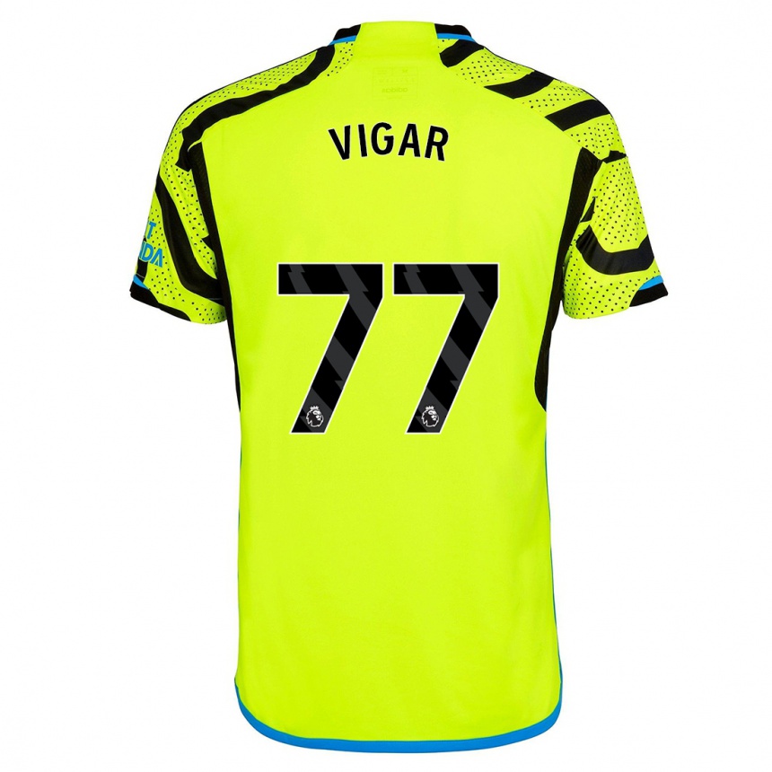 キッズフットボールビリー・ヴィガール#77黄色アウェイシャツ2023/24ジャージーユニフォーム