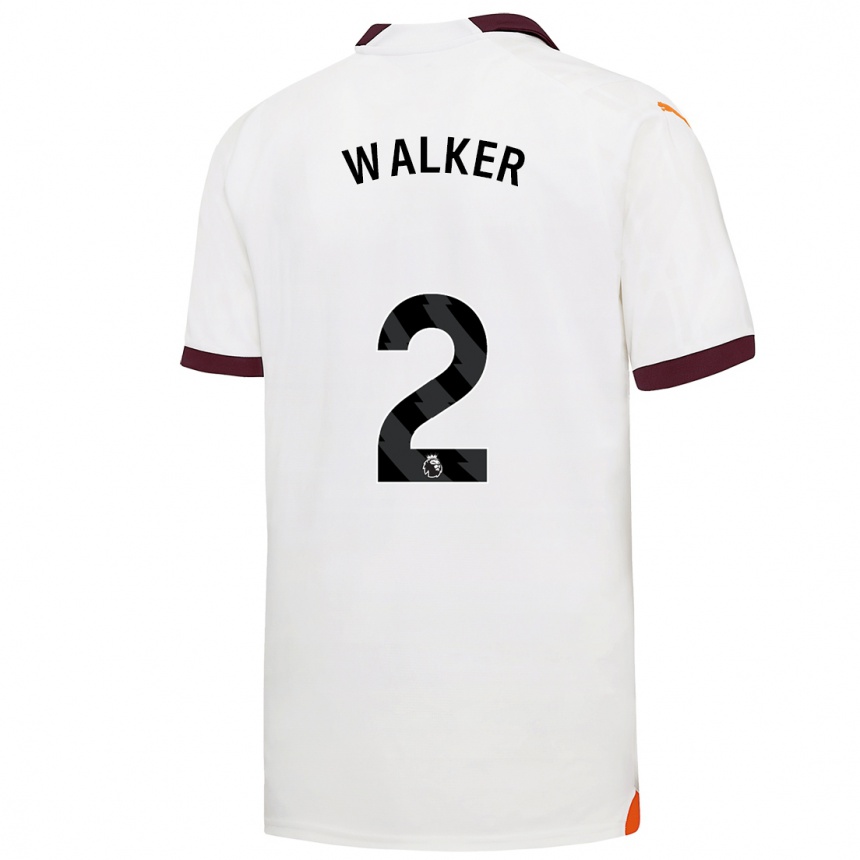 キッズフットボールカイル・ウォーカー#2白アウェイシャツ2023/24ジャージーユニフォーム