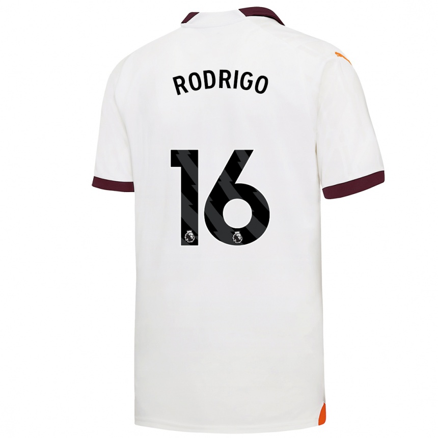 キッズフットボールロドリゴ・エルナンデス#16白アウェイシャツ2023/24ジャージーユニフォーム