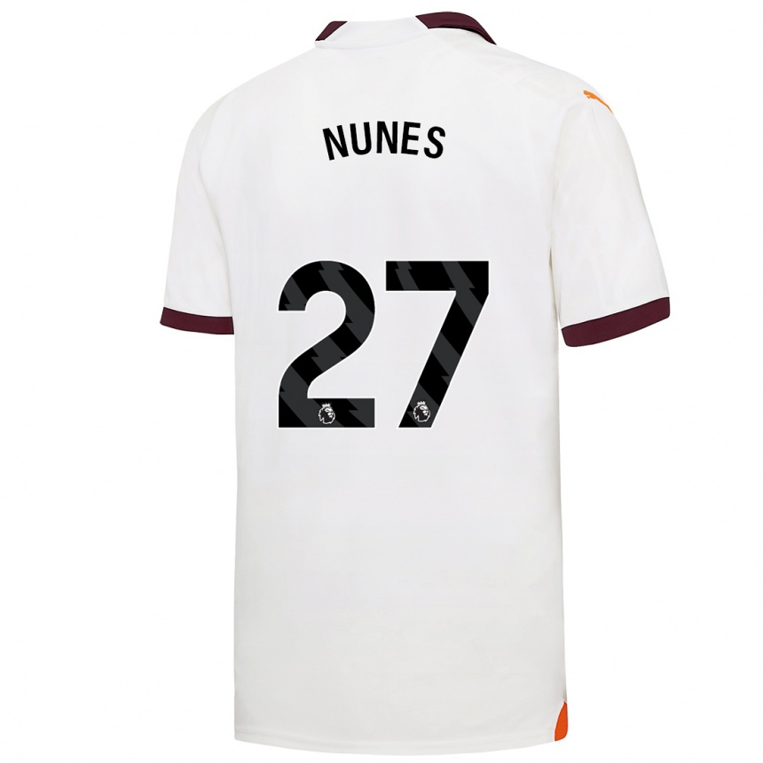 キッズフットボールマテウス・ヌネス#27白アウェイシャツ2023/24ジャージーユニフォーム