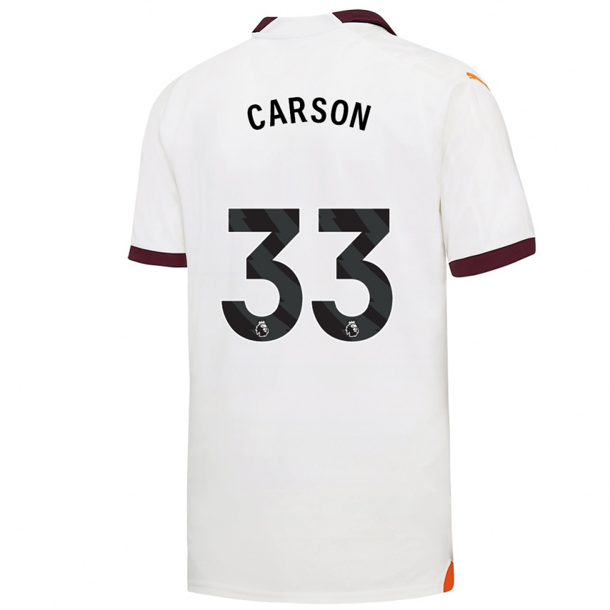 キッズフットボールスコット・カーソン#33白アウェイシャツ2023/24ジャージーユニフォーム