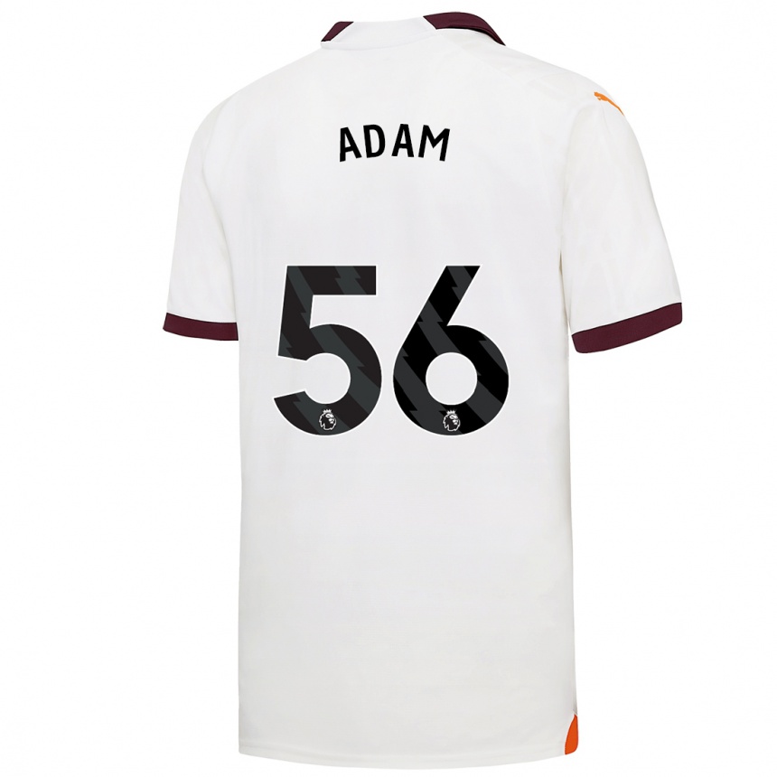 キッズフットボールジョシュ・アダム#56白アウェイシャツ2023/24ジャージーユニフォーム