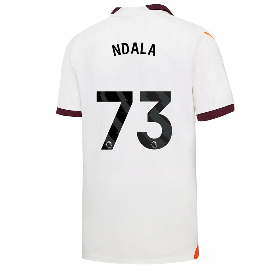 キッズフットボールジョエル・ンダラ#73白アウェイシャツ2023/24ジャージーユニフォーム