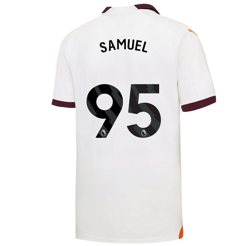 キッズフットボールラカイル・サミュエル#95白アウェイシャツ2023/24ジャージーユニフォーム