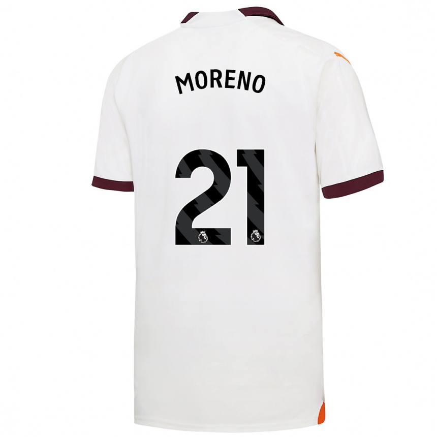 キッズフットボールマルロス・モレノ#21白アウェイシャツ2023/24ジャージーユニフォーム