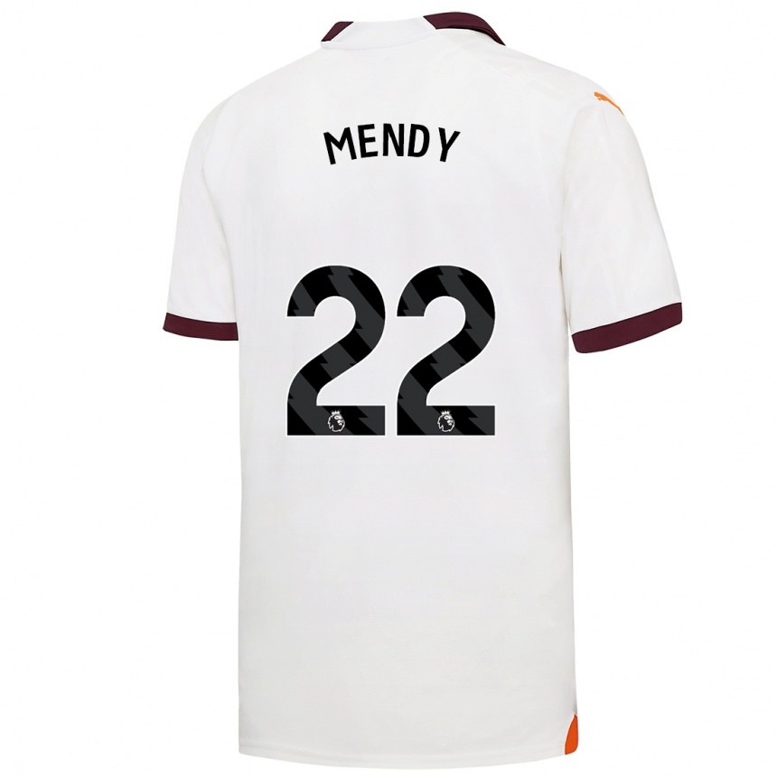 キッズフットボールバンジャマン・メンディ#22白アウェイシャツ2023/24ジャージーユニフォーム