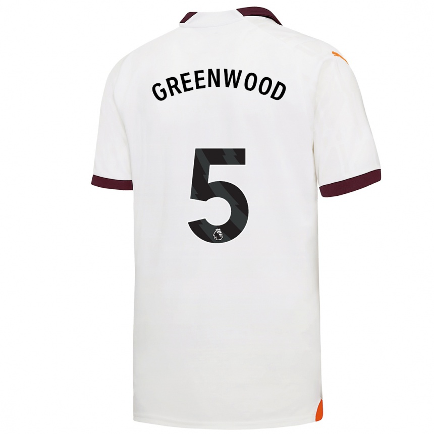 キッズフットボールアレックス・グリーンウッド#5白アウェイシャツ2023/24ジャージーユニフォーム