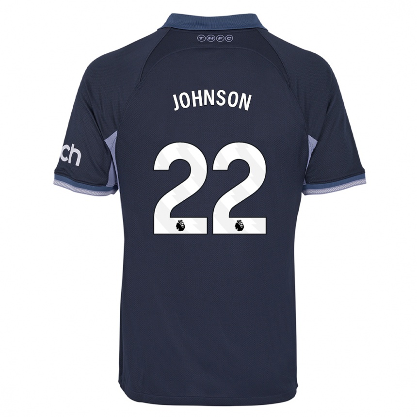 キッズフットボールブレナン・ジョンソン#22濃紺アウェイシャツ2023/24ジャージーユニフォーム