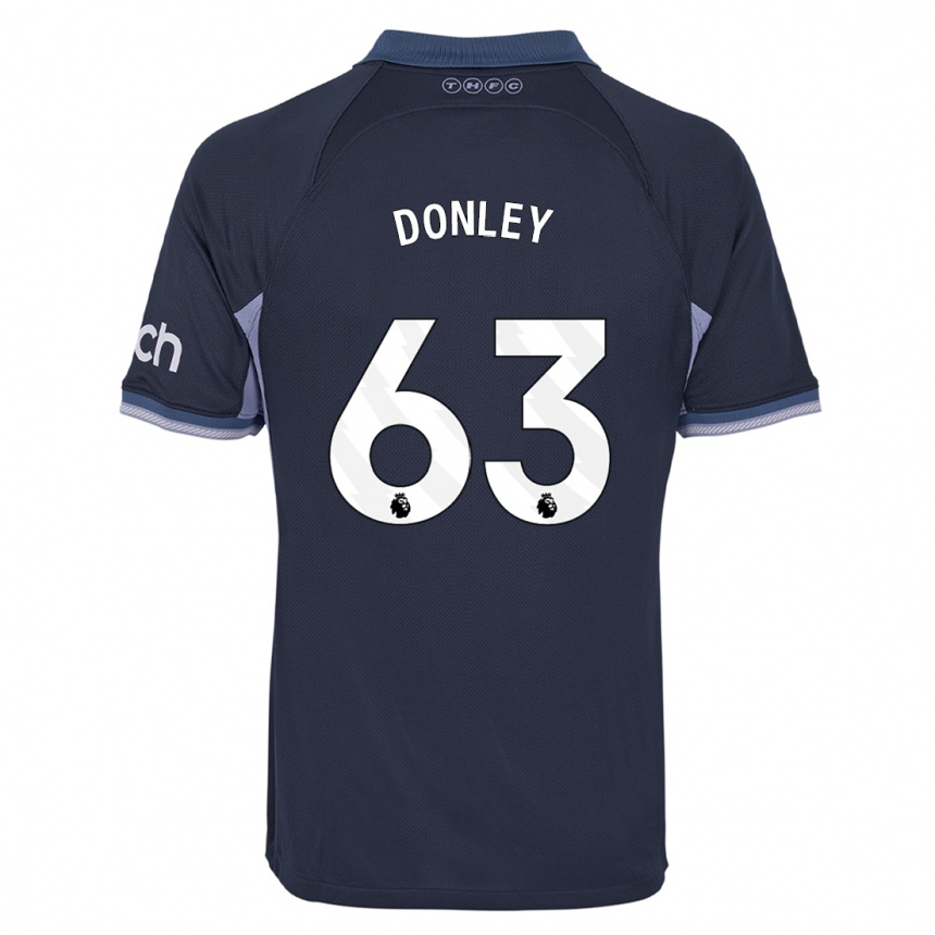 キッズフットボールジェイミー・ドンリー#63濃紺アウェイシャツ2023/24ジャージーユニフォーム