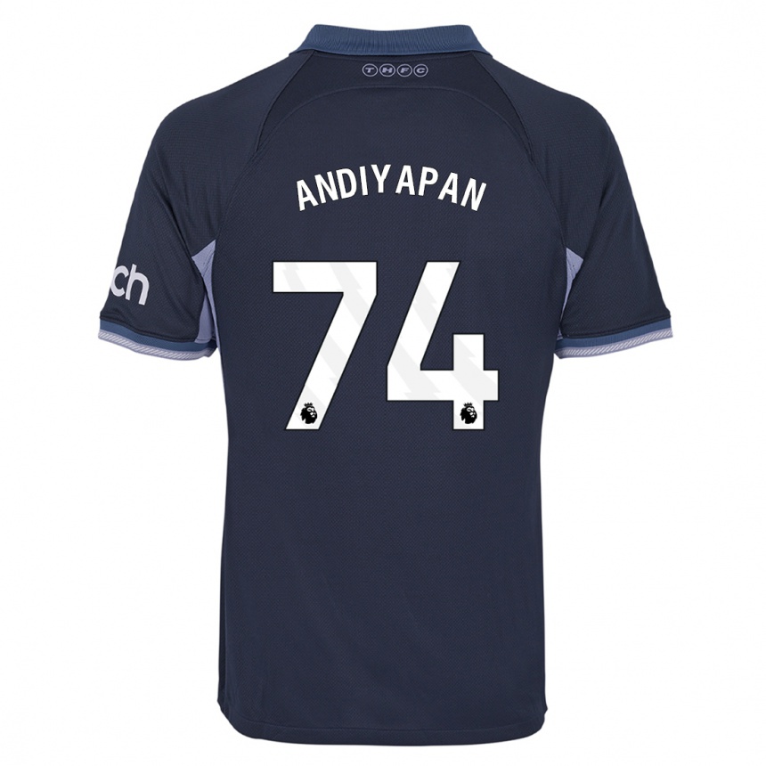 キッズフットボールウィリアム・アンディヤパン#74濃紺アウェイシャツ2023/24ジャージーユニフォーム