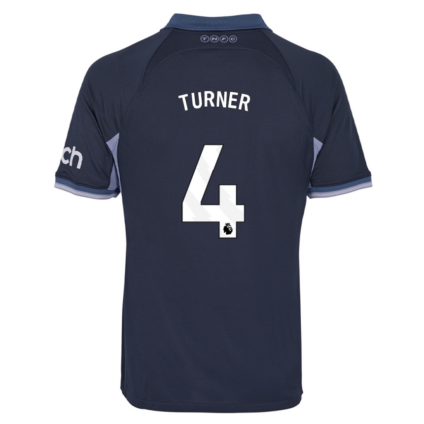 キッズフットボールエイミー・ターナー#4濃紺アウェイシャツ2023/24ジャージーユニフォーム