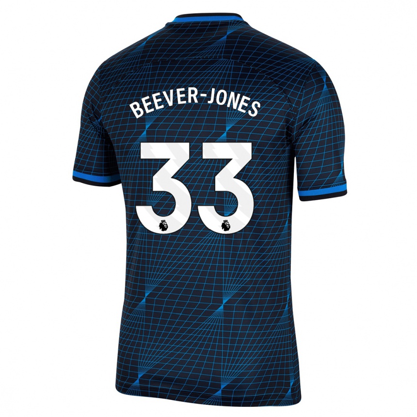 キッズフットボールアギー・ビーバー・ジョーンズ#33濃紺アウェイシャツ2023/24ジャージーユニフォーム
