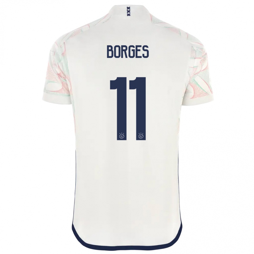キッズフットボールカルロス・ボルジェス#11白アウェイシャツ2023/24ジャージーユニフォーム