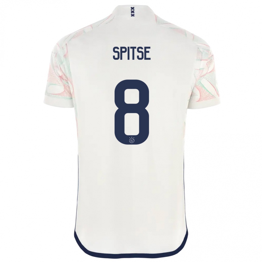 キッズフットボールシェリダ・スピツェ#8白アウェイシャツ2023/24ジャージーユニフォーム