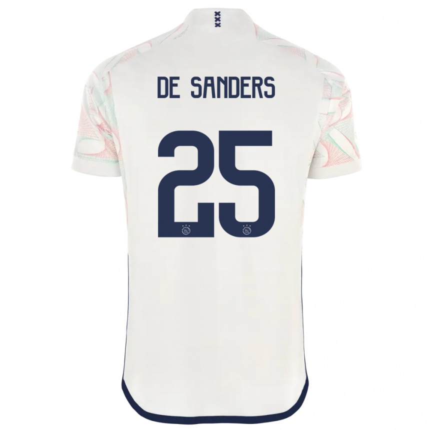 キッズフットボールケイ・リー・デ・サンダース#25白アウェイシャツ2023/24ジャージーユニフォーム