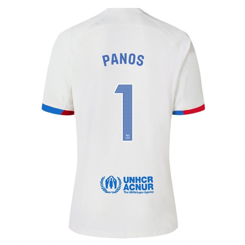 キッズフットボールサンドラ・パノス#1白アウェイシャツ2023/24ジャージーユニフォーム