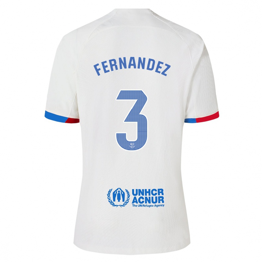 キッズフットボールジャナ・フェルナンデス#3白アウェイシャツ2023/24ジャージーユニフォーム