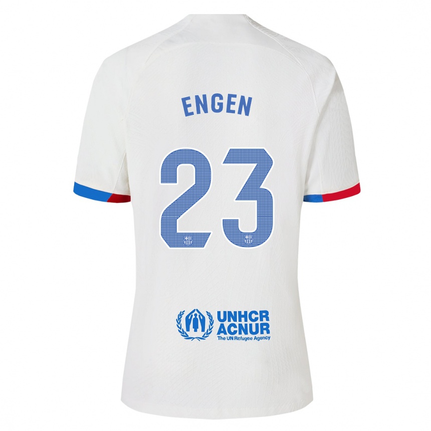 キッズフットボールイングリッド・エンゲン#23白アウェイシャツ2023/24ジャージーユニフォーム