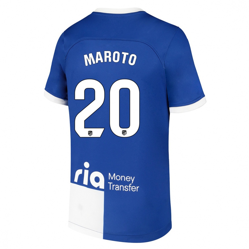 キッズフットボールマリオ・マロト#20ブルーホワイトアウェイシャツ2023/24ジャージーユニフォーム