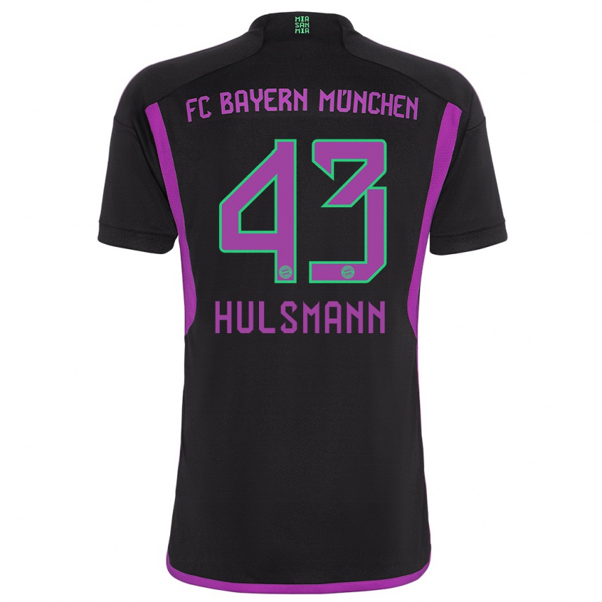 キッズフットボールトム・ハルスマン#43黒アウェイシャツ2023/24ジャージーユニフォーム