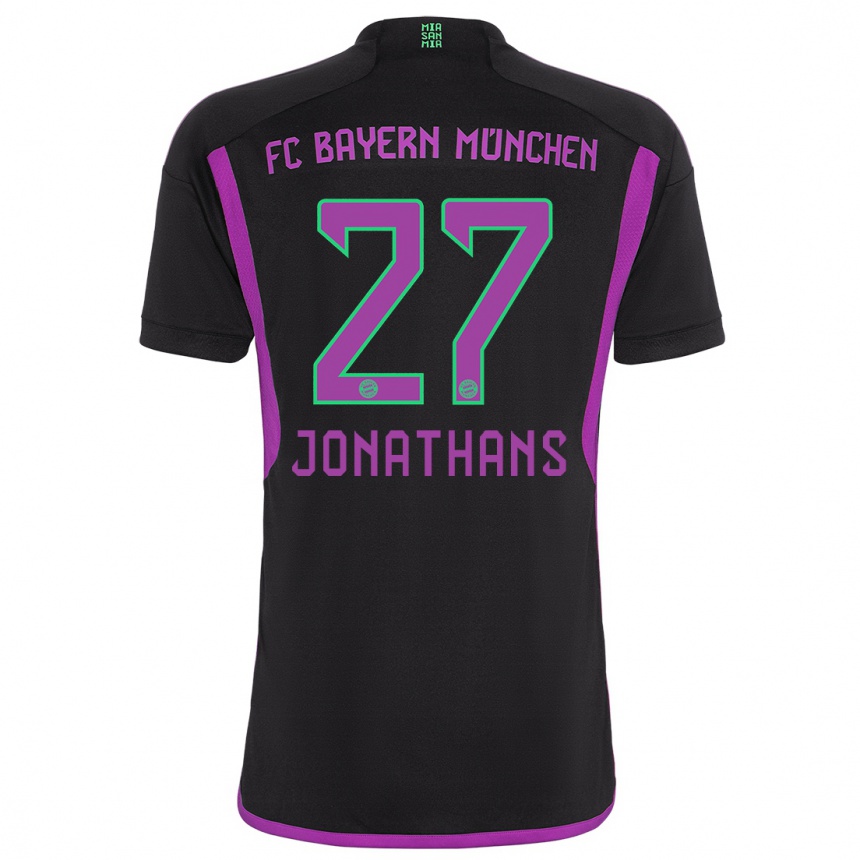 キッズフットボールデイビット・ジョナサンズ#27黒アウェイシャツ2023/24ジャージーユニフォーム
