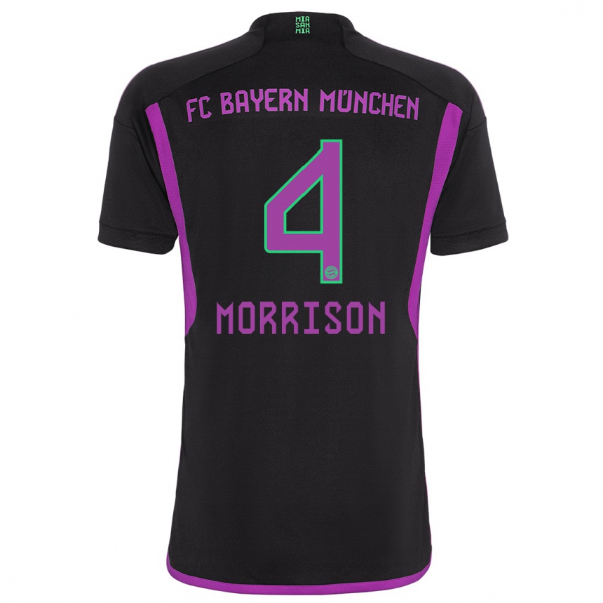 キッズフットボールリアム・モリソン#4黒アウェイシャツ2023/24ジャージーユニフォーム