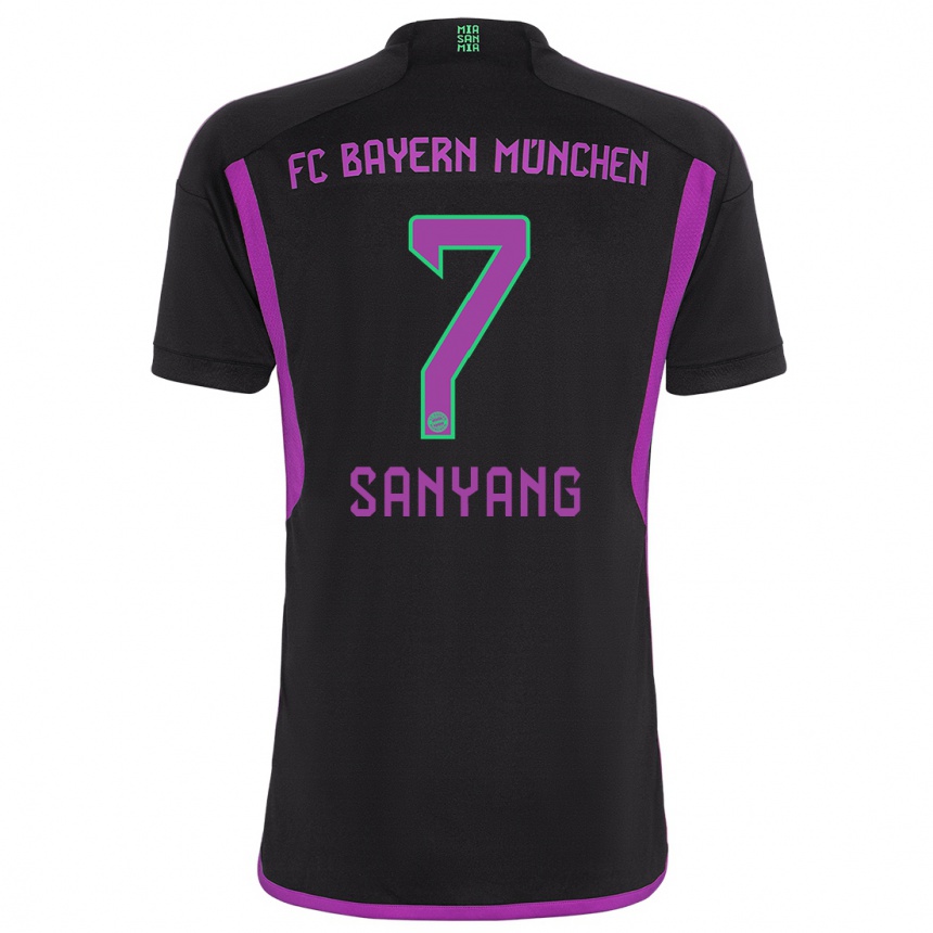 キッズフットボールMamin Sanyang#7黒アウェイシャツ2023/24ジャージーユニフォーム