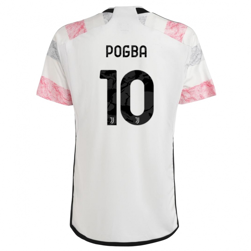 キッズフットボールポール・ポグバ#10ホワイトピンクアウェイシャツ2023/24ジャージーユニフォーム